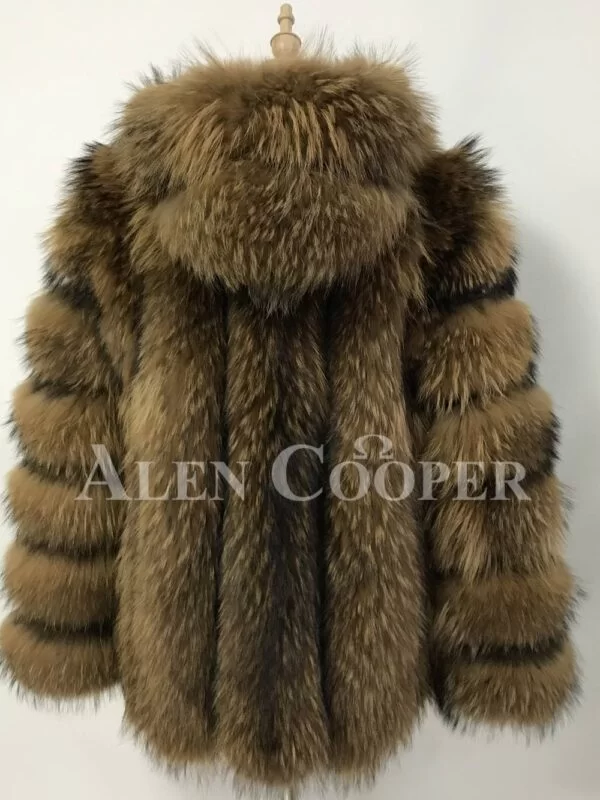 Raccoon Fur Coat with Hood – Comfort of Real Fur with Outstanding Qualities - Image 4