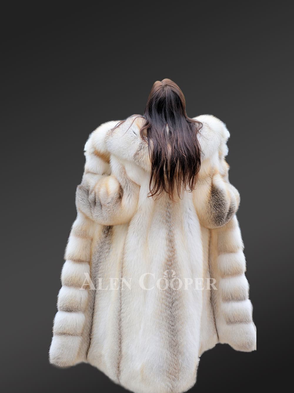 Fox Fur Tuxedo Coat For Women