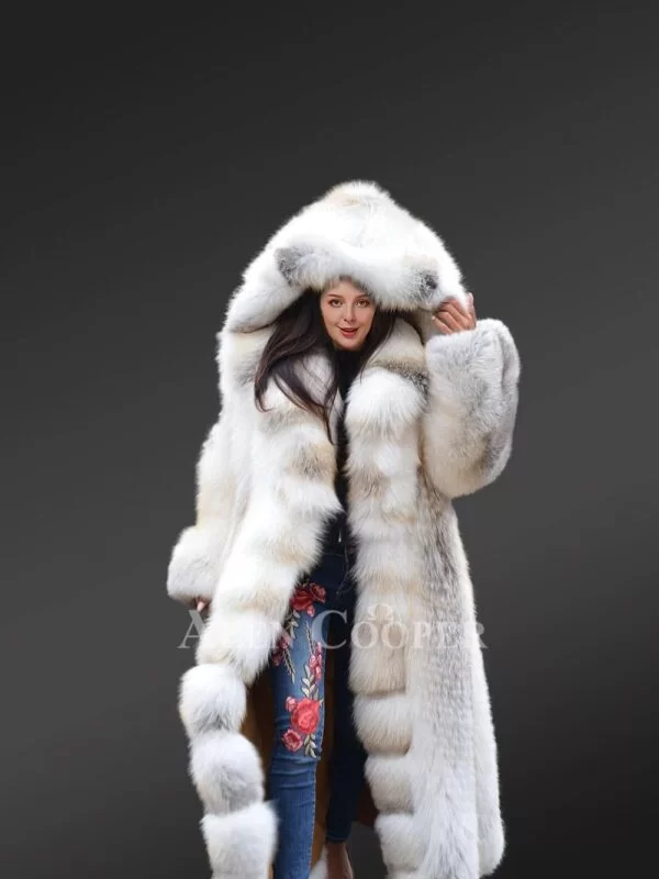 Fox Fur Tuxedo Coat For Women