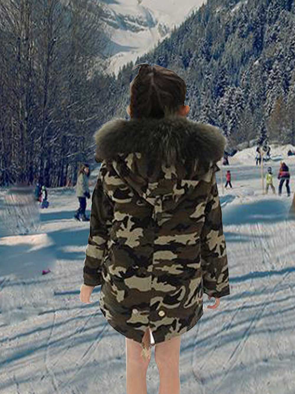 Army green parka with fur best sale hood