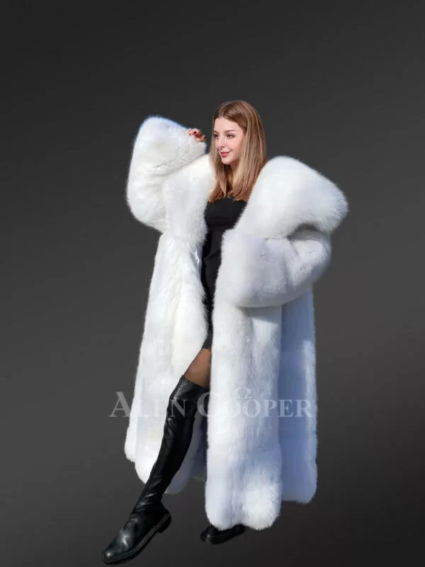 Authentic Arctic Fox Fur Coat is Cosy & Lavish Winter Wear in Milky White - Image 2
