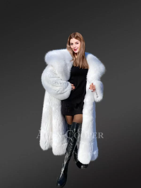 Authentic Arctic Fox Fur Coat is Cosy & Lavish Winter Wear in Milky White - Image 8