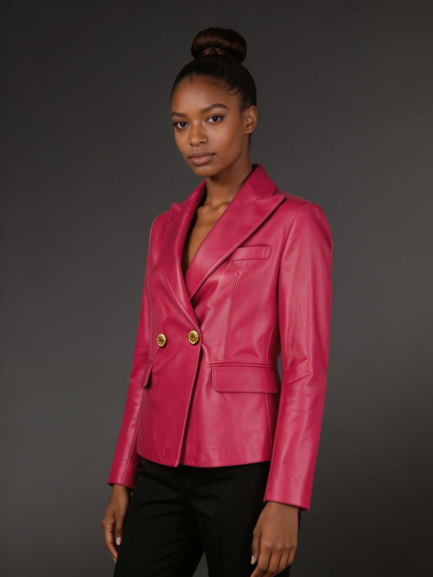 Authentic Leather Jackets in Pink for Gorgeous Women - Image 2