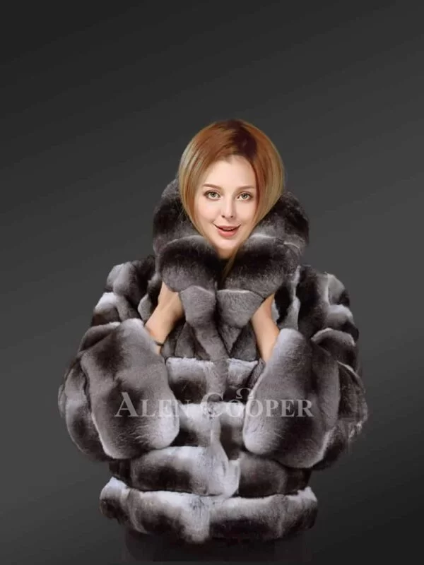 Authentic and Real Chinchilla Fur Bomber - Image 8