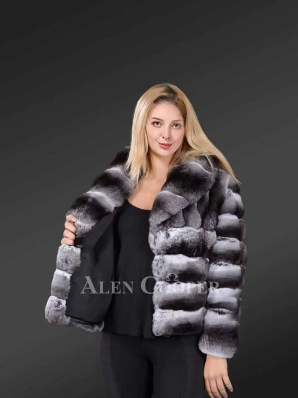 Authentic and Real Chinchilla Fur Bomber - Image 4