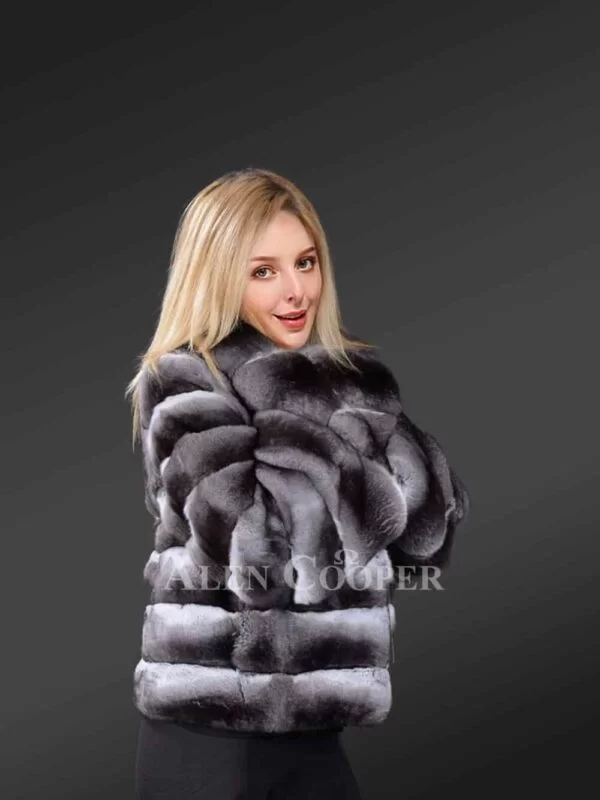 Authentic and Real Chinchilla Fur Bomber - Image 6