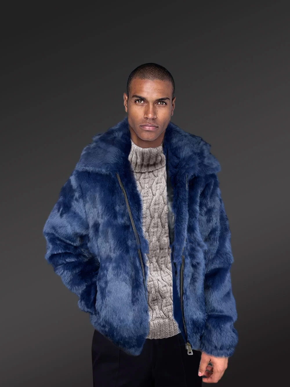 Authentic fur coats in Elegant Navy shade for Men