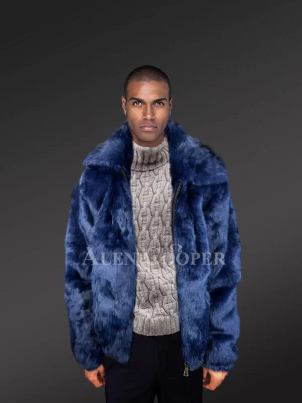 Authentic Fur Coats in Navy for Tasteful and Stylish Men - Image 2