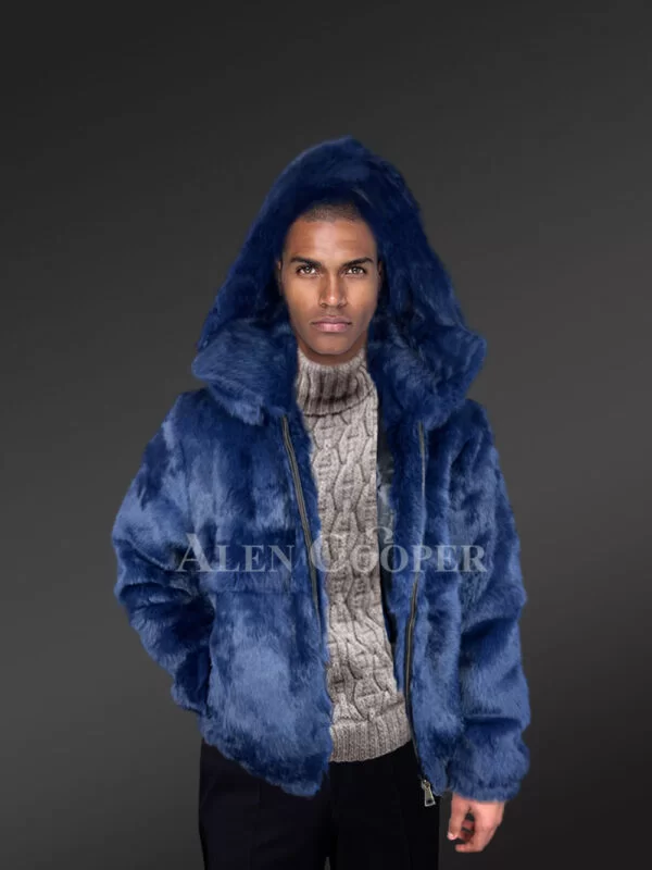 Authentic Fur Coats in Navy for Tasteful and Stylish Men - Image 3