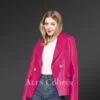 Authentic leather jackets in pink for gorgeous women