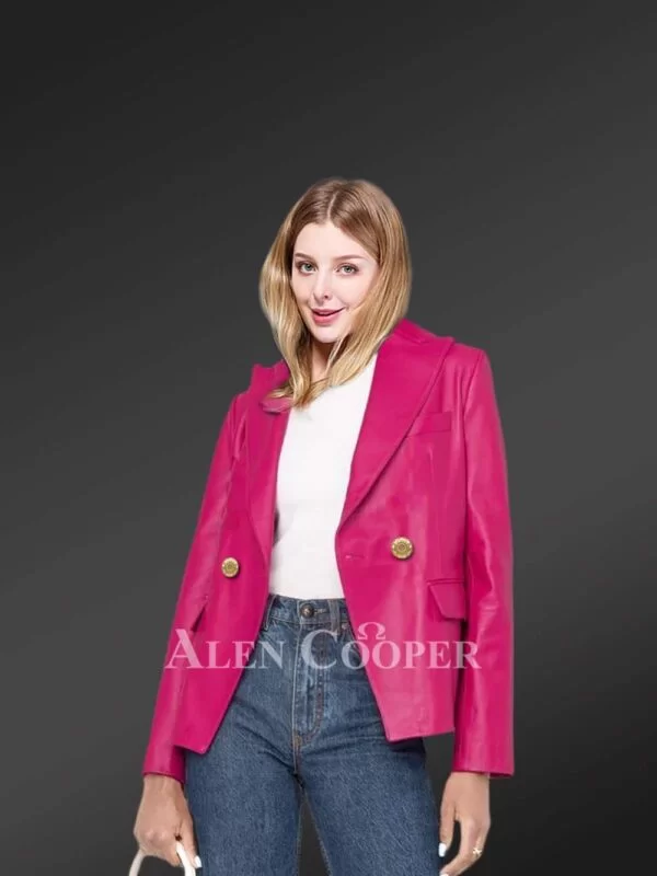 Authentic leather jackets in pink for gorgeous women