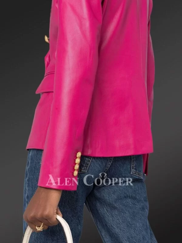Authentic Leather Jackets in Pink for Gorgeous Women - Image 5