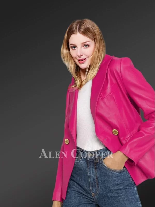 Authentic Leather Jackets in Pink for Gorgeous Women - Image 2