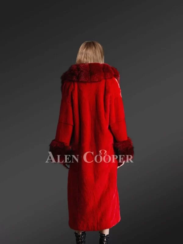 Authentic Mink Fur Coats in Burgundy for Women of Substance - Image 5