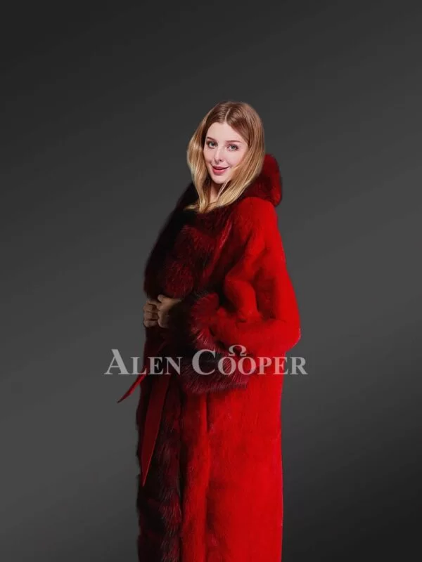 Authentic Mink Fur Coats in Burgundy for Women of Substance - Image 3