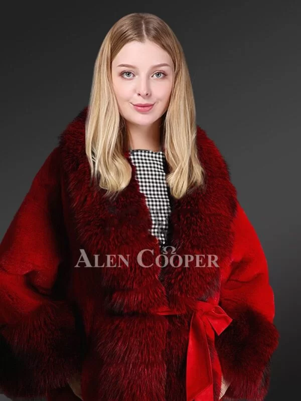 Authentic Mink Fur Coats in Burgundy for Women of Substance - Image 4