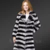 Bi-color long real fur womens