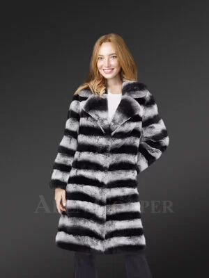 Bi-color long real fur womens