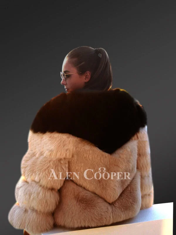 V-Shaped Fox Fur Coat for Women - Image 6