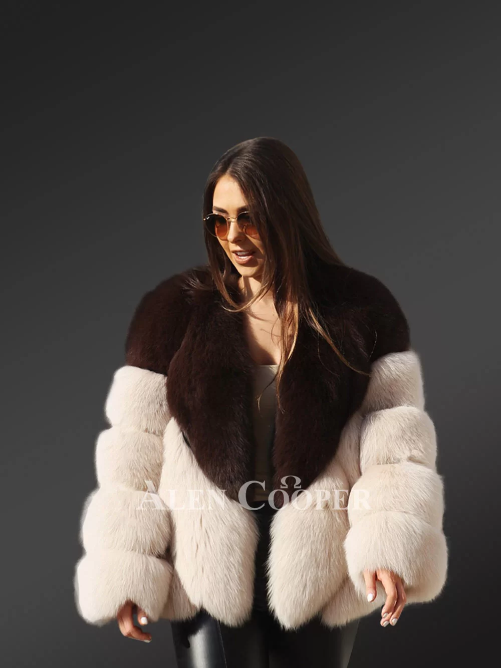 Luxury Silver Fox Fur Jacket for Women