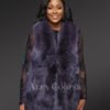 Black A-line fur vest