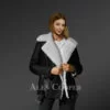 Black Sheepskin Shearling Jacket