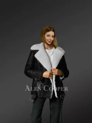 Black Sheepskin Shearling Jacket