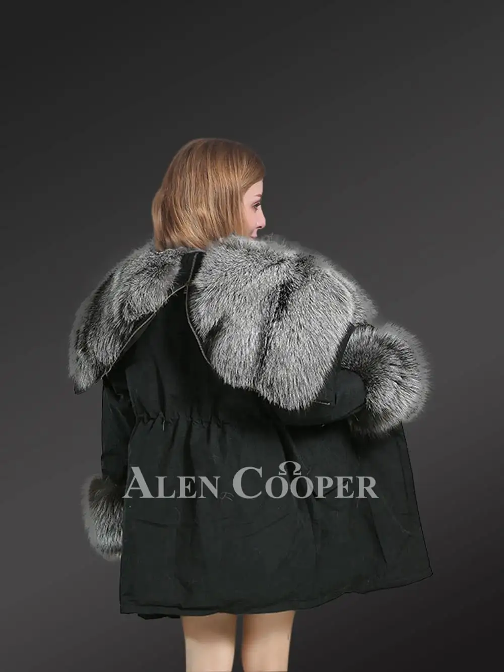 Hybrid Silver Fox Nylon Parka Convertible for Women - Image 5