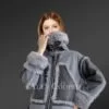 Bomber Style Shearling Jacket For Women