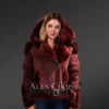 Suede Finish Shearling Jacket