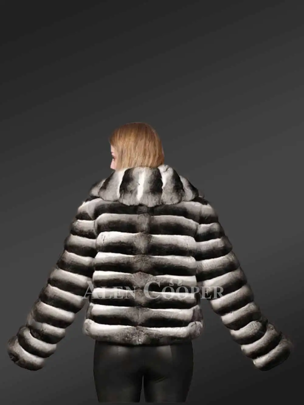 Chinchilla Jacket Women in Baggy Waist-length Style - Image 9