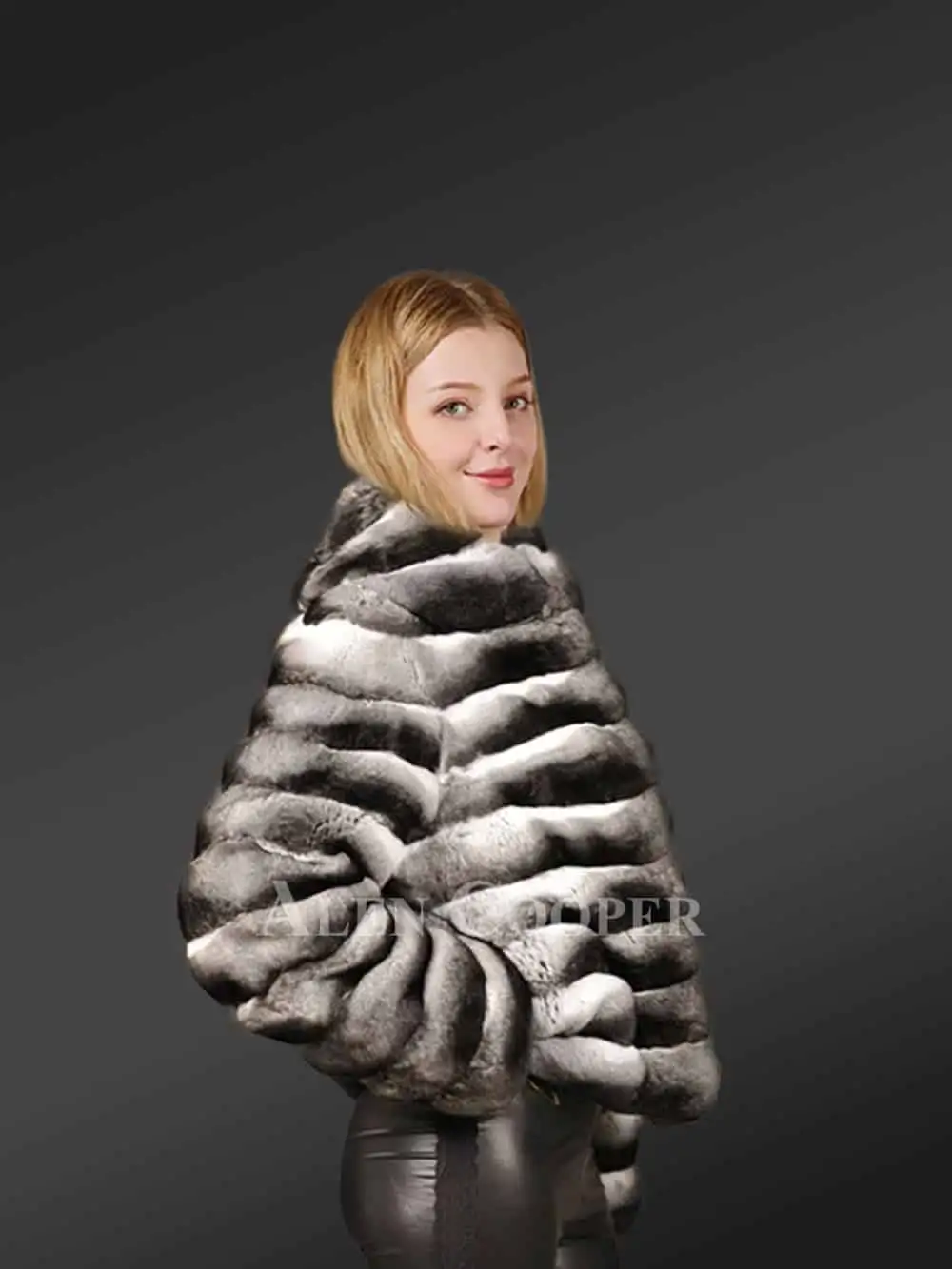 Chinchilla Jacket Women in Baggy Waist-length Style - Image 8