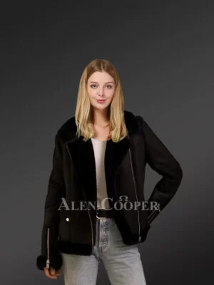 Chic and genuine women’s Italian designing shearling coats