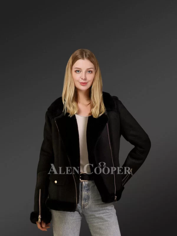 Chic and genuine women’s Italian designing shearling coats