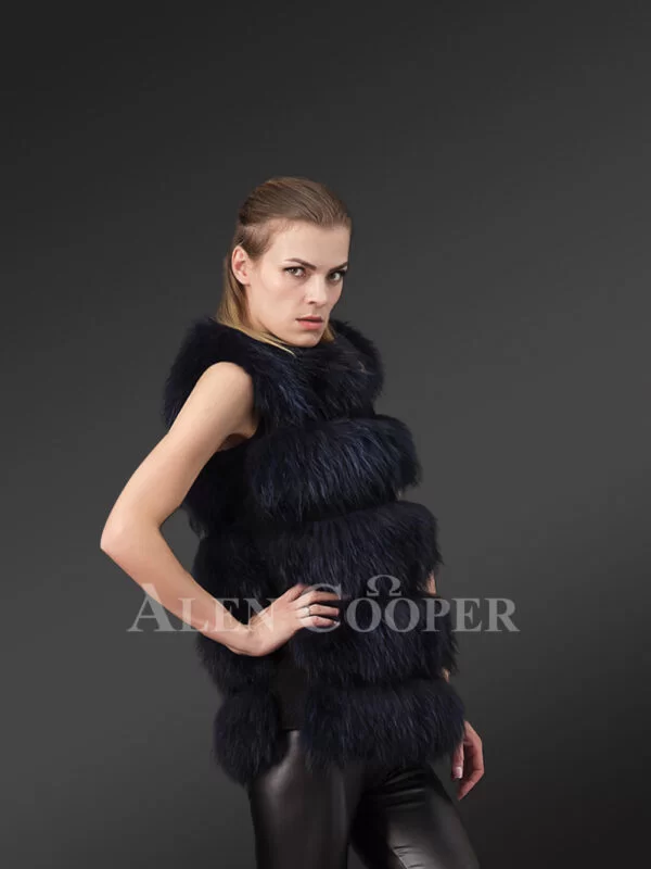 Chic and Tasteful Authentic Fox Fur Winter Vests for Stylish Divas - Image 2