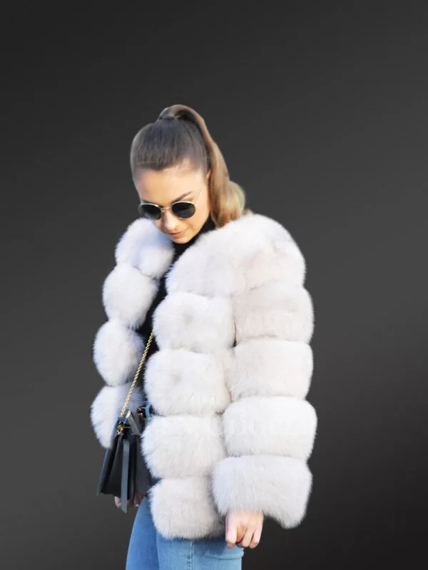 Classic real fox fur super warm paragraph winter coat for women