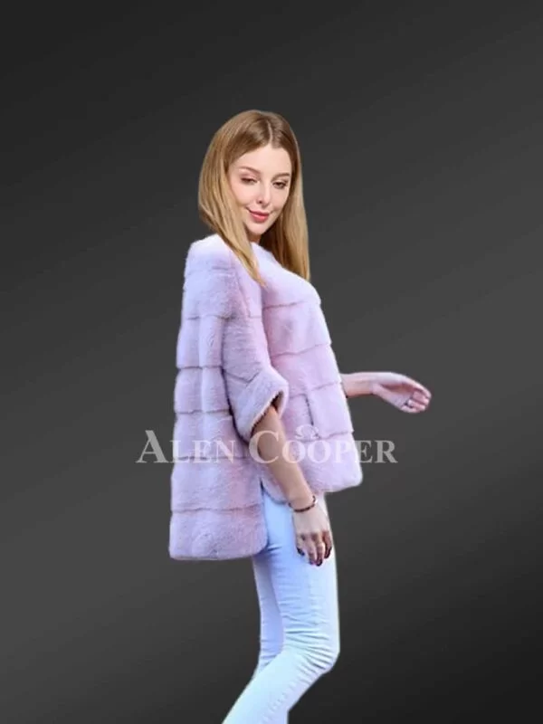 Cropped Mink Fur Jacket for Elegant Women - Image 2