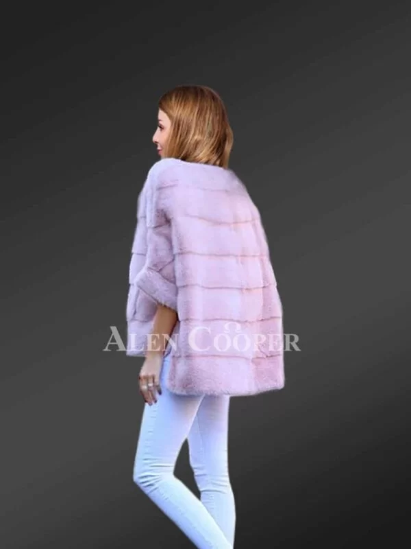 Cropped Mink Fur Jacket for Elegant Women - Image 3
