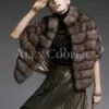 Cropped Russian sable fur coat jacket