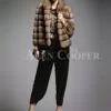Cropped Russian sable fur jacket for modern and stylish womens