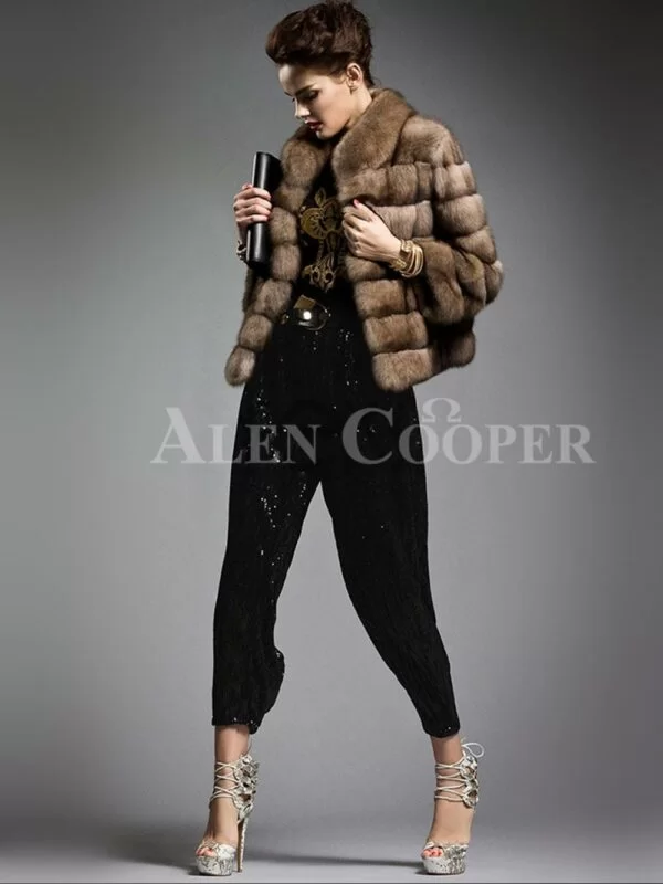 Exotic Range Of Cropped Russian Sable Fur Jacket for Modern And Stylish Women - Image 2