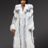 Cross Fox Fur Long Coat for Women