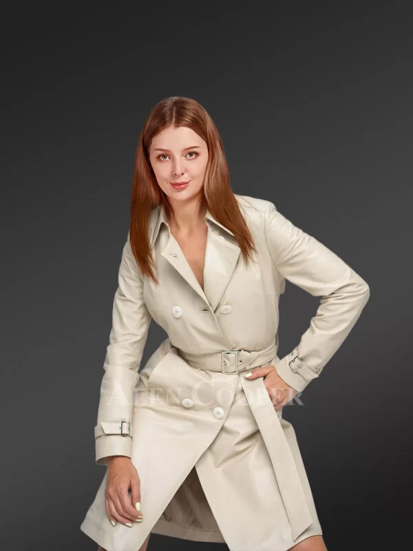Double Breasted Coat with Belt - Image 2