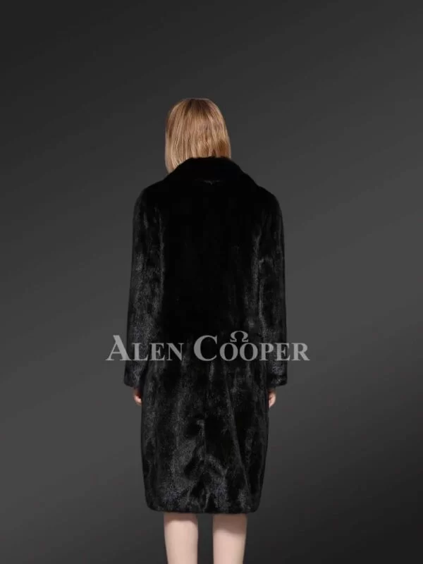 Double Breasted Mink Fur Coat for Elegant Women - Image 3