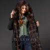Exotic Arctic Fox Fur Black Parka for Women