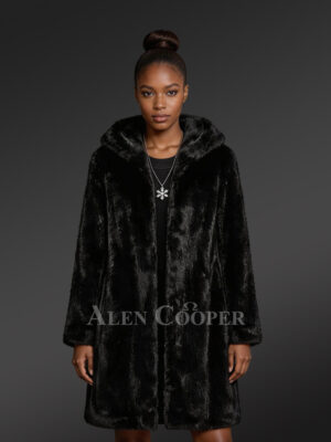 Exotic Black Mink Fur Coat