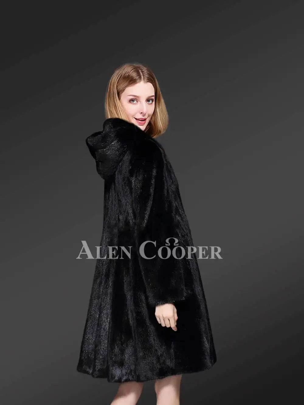 Exotic Black Mink Fur Coat - Image 5