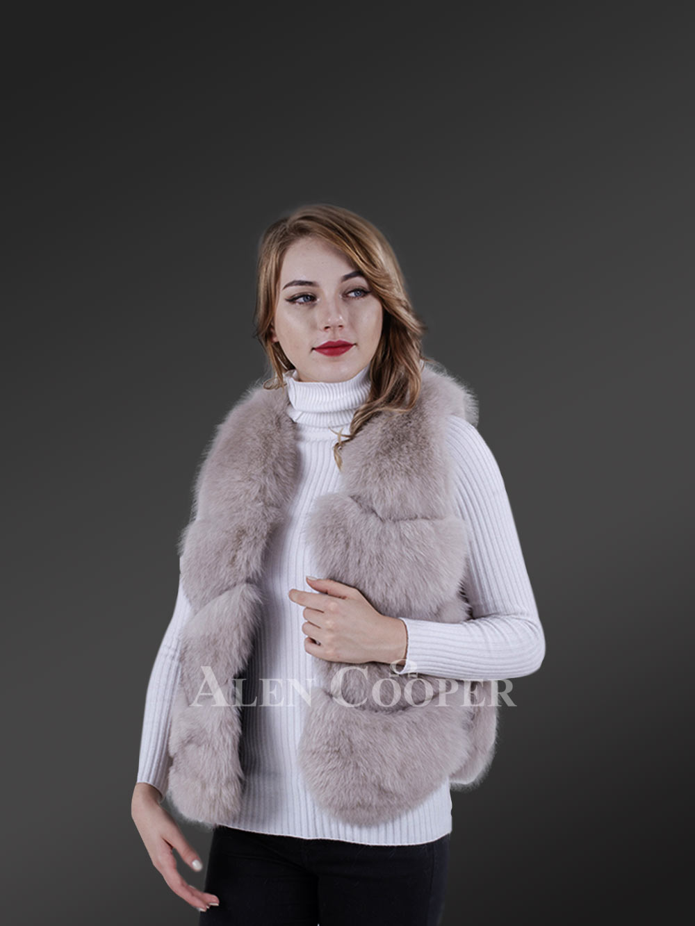 Furry Vest Fox Women Outdoors