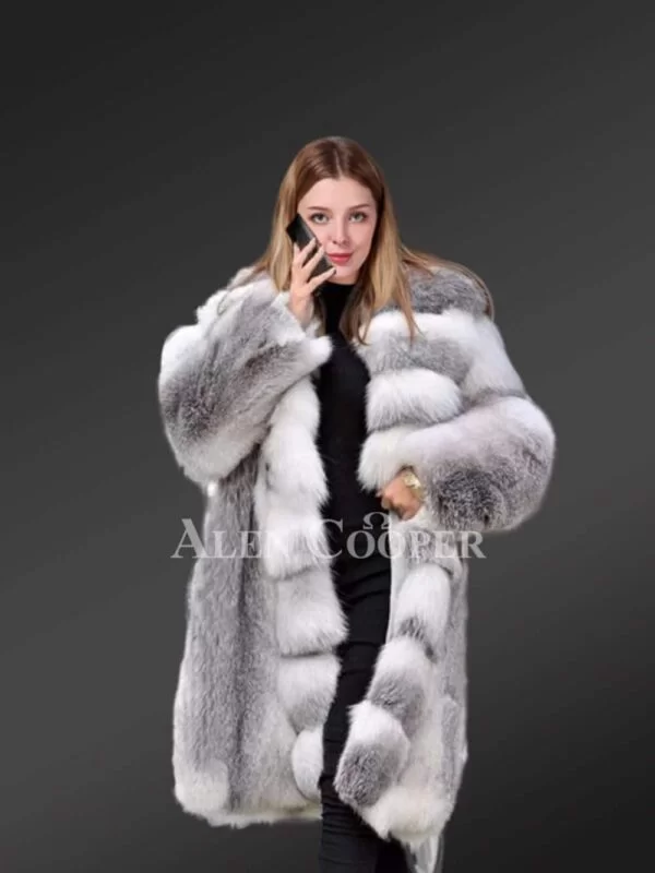 Women Finland Blue Fox Fur