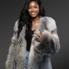 Fox Fur Coat In Comfort Fit Style